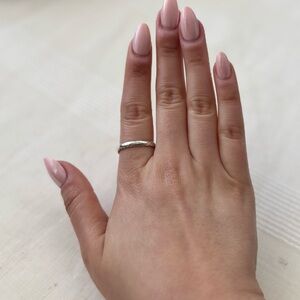 Vintage stamped 925 rope skinny band Silver Ring